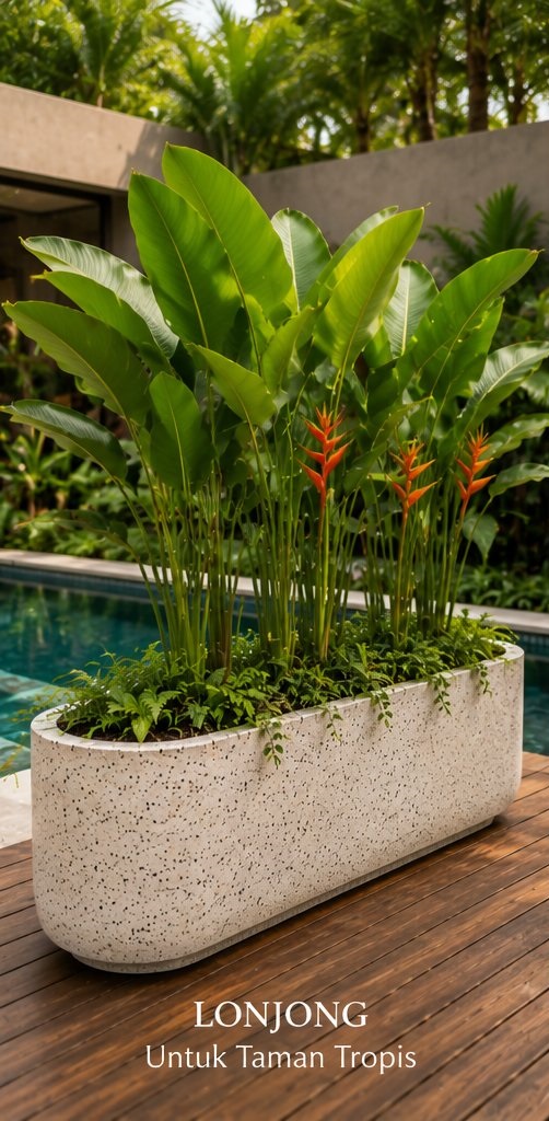 pot teraso untuk taman tropis
