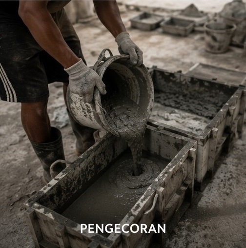 proses pembuat pot teraso